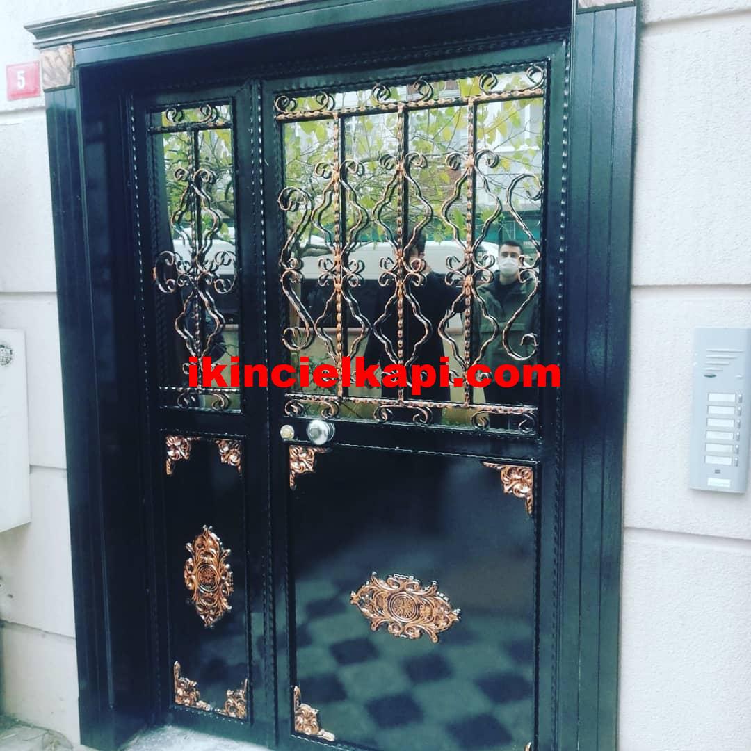 Çift kanat çıkma apartman giriş kapısı bina giriş kapı