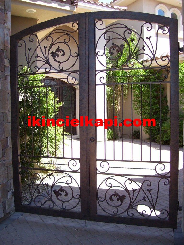 Çıkma bahçe giriş kapısı yana kayar ferforje bahçe kapıları